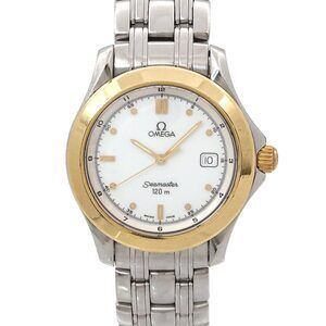 Omega Seamaster 120 Two-Tone Men's Watch, Date, White/YG Yellow Gold, Quartz ...
